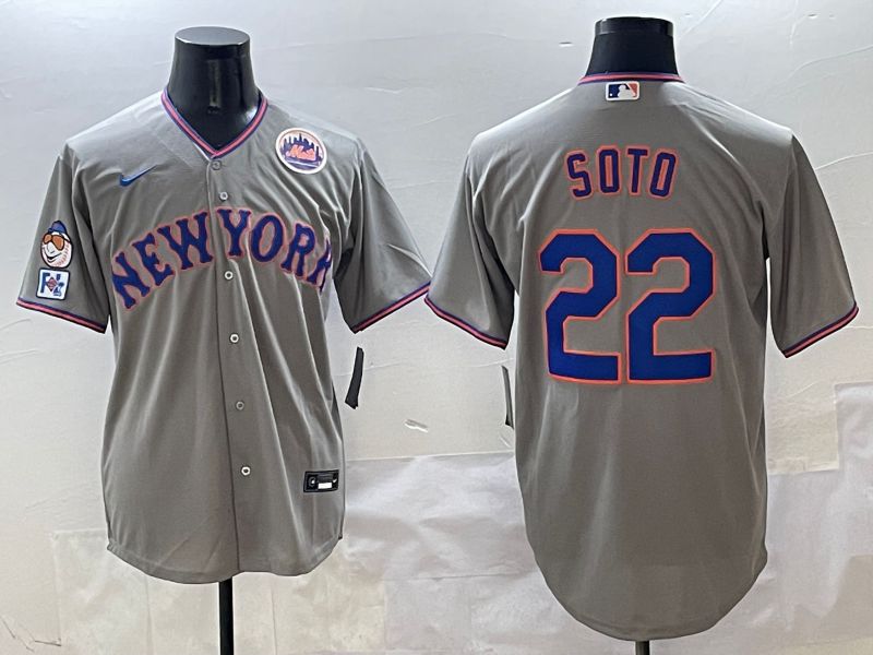 Men New York Mets #22 Soto Grey Second generation 2025 Nike MLB Jersey style 10->milwaukee brewers->MLB Jersey